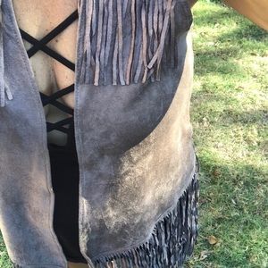 Fringed suede vest